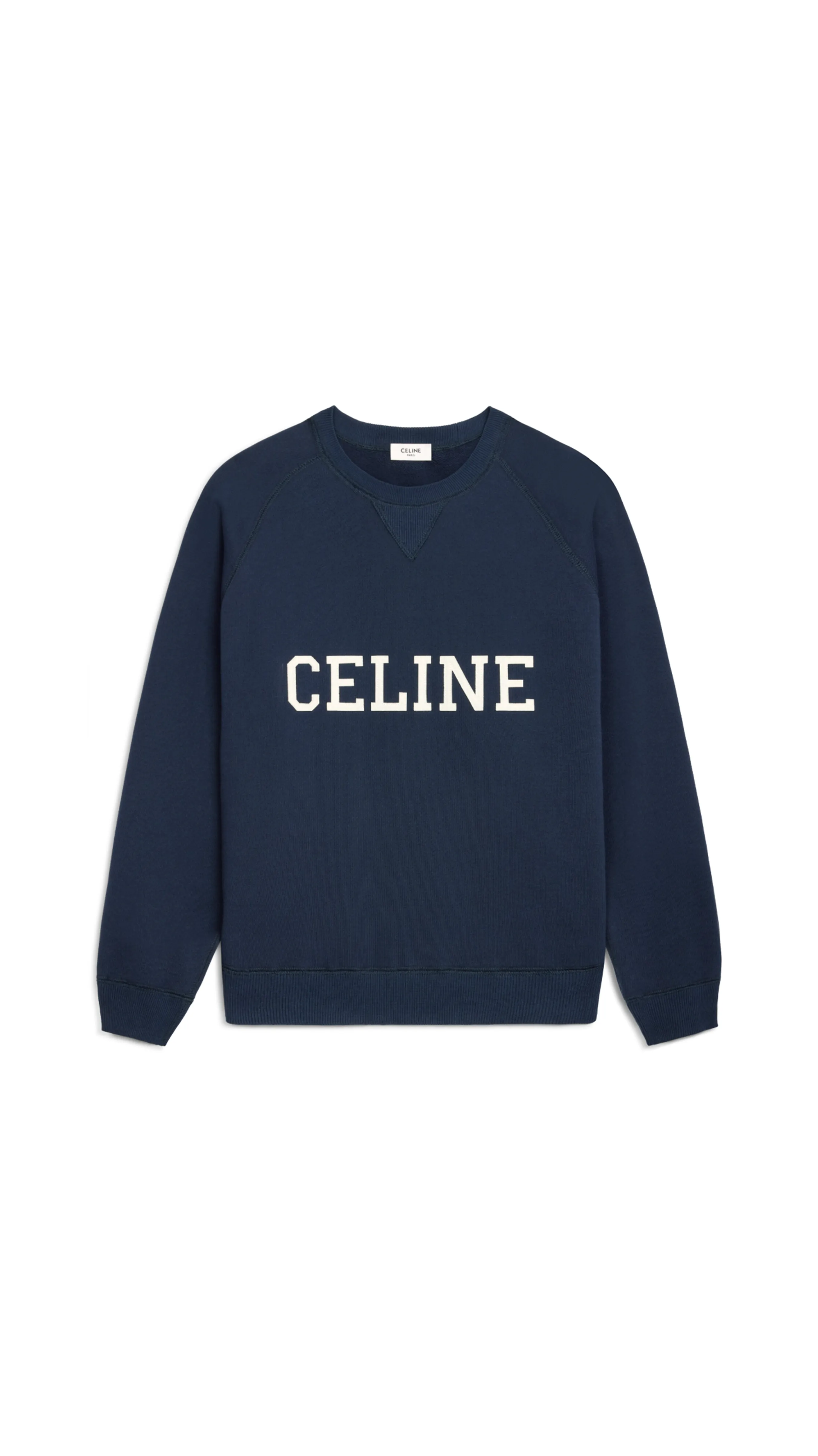 Loose Sweatshirt in Cotton Fleece - Navy