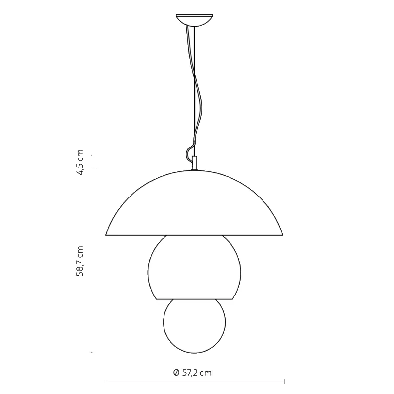 Matte White Aluminium Lunar Pendant