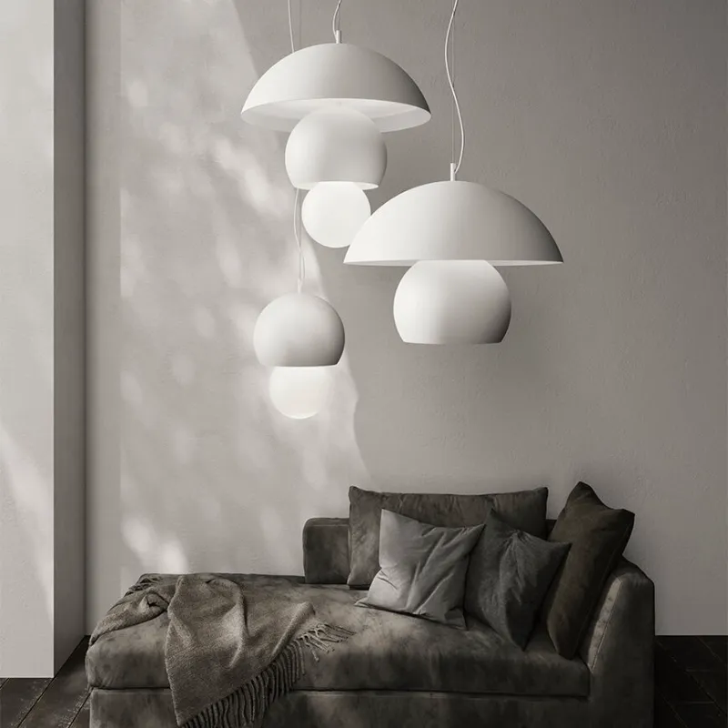 Matte White Aluminium Lunar Pendant