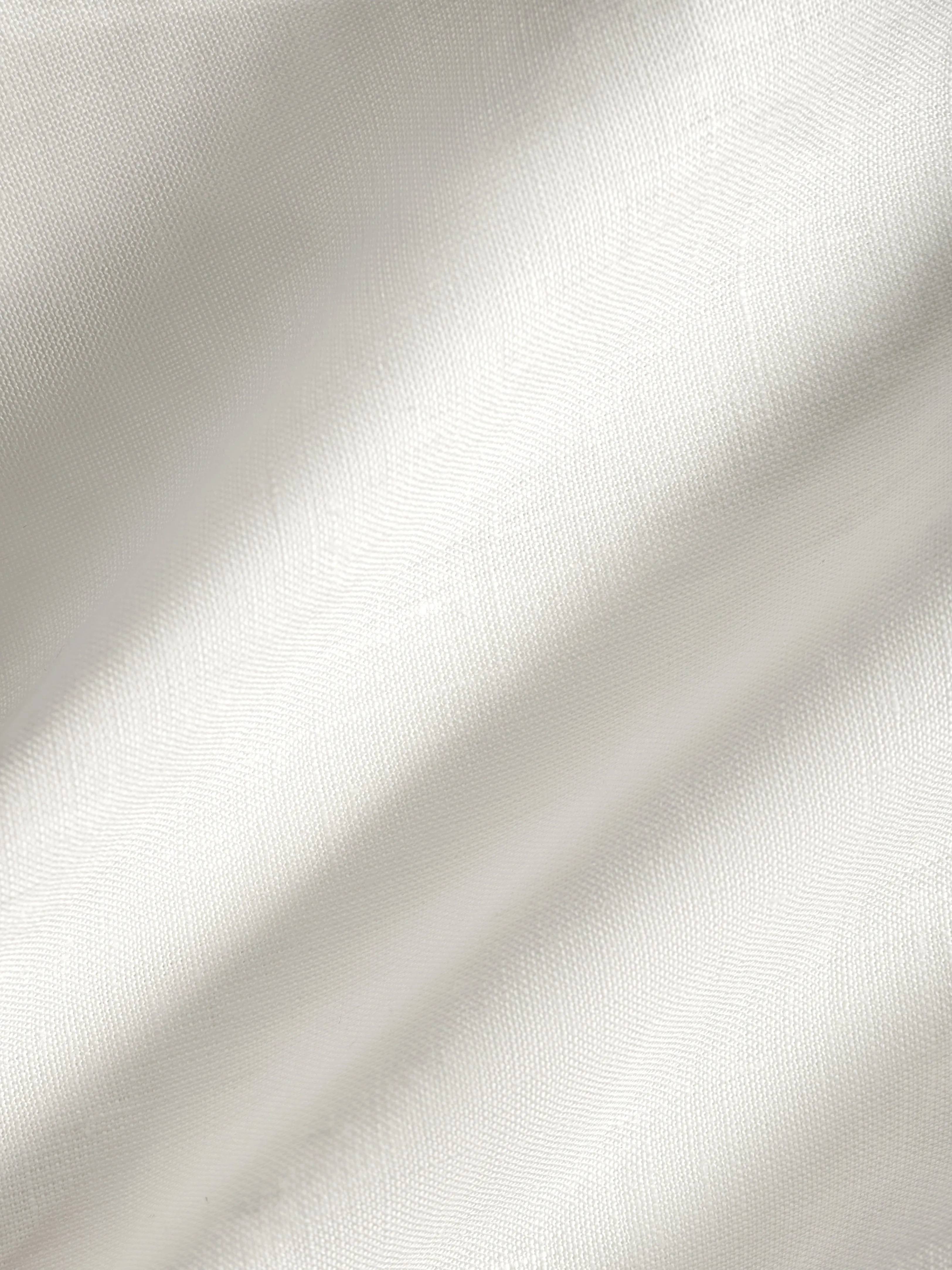 Mens Aloe Linen Mandarin Collar Long Sleeve Shirt—off-white
