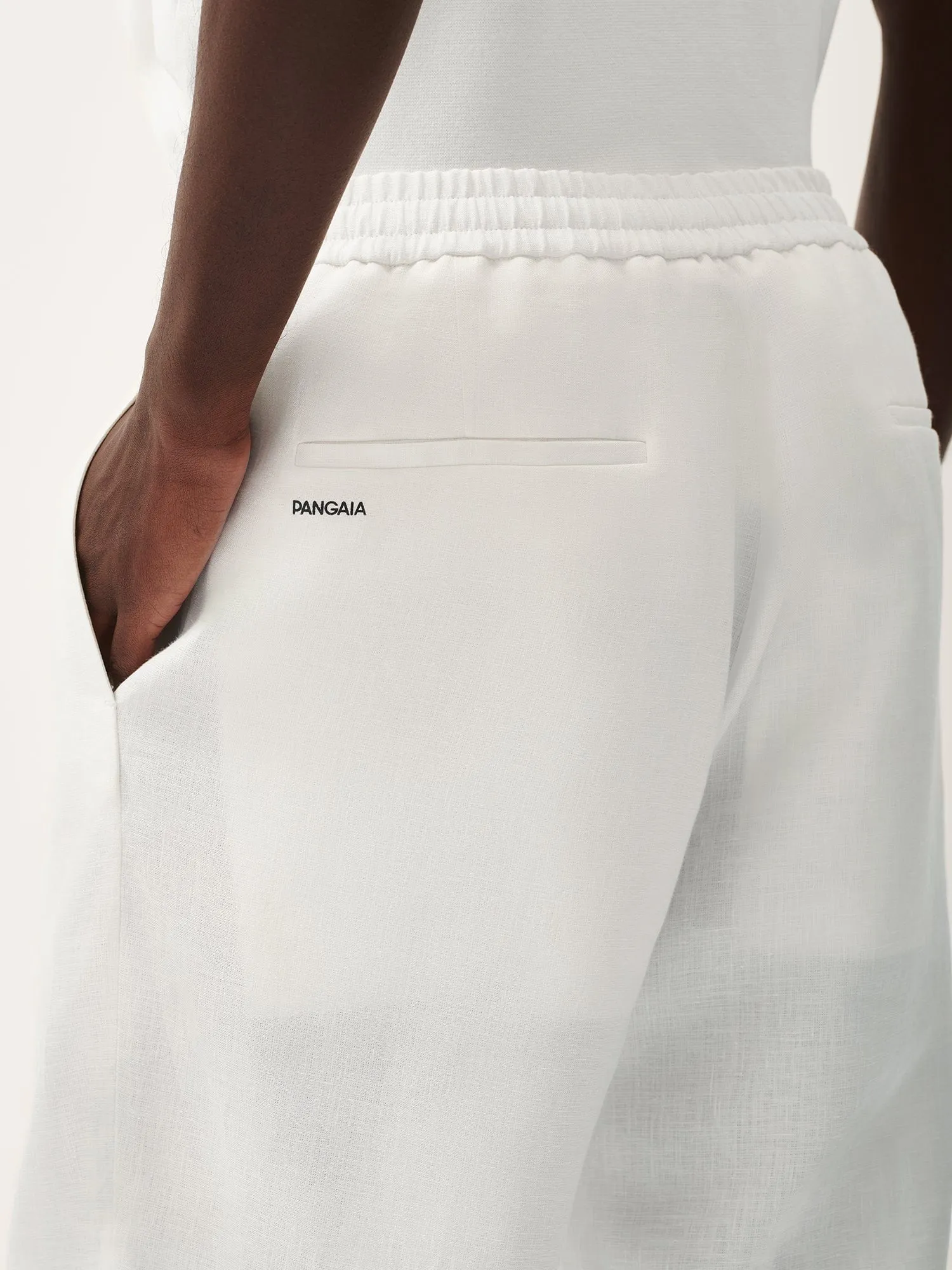Mens Aloe Linen Trousers—off-white