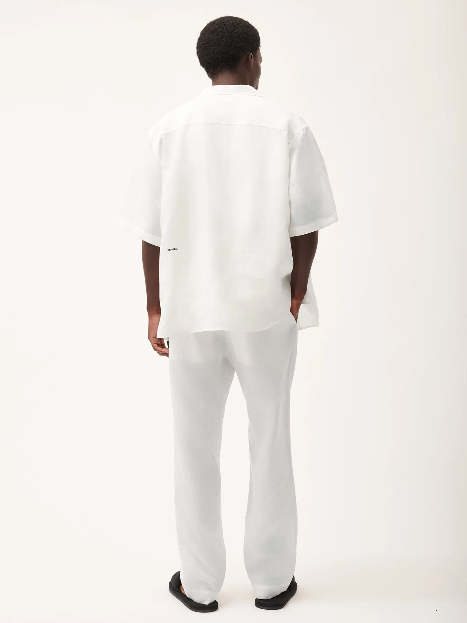 Mens Aloe Linen Trousers—off-white