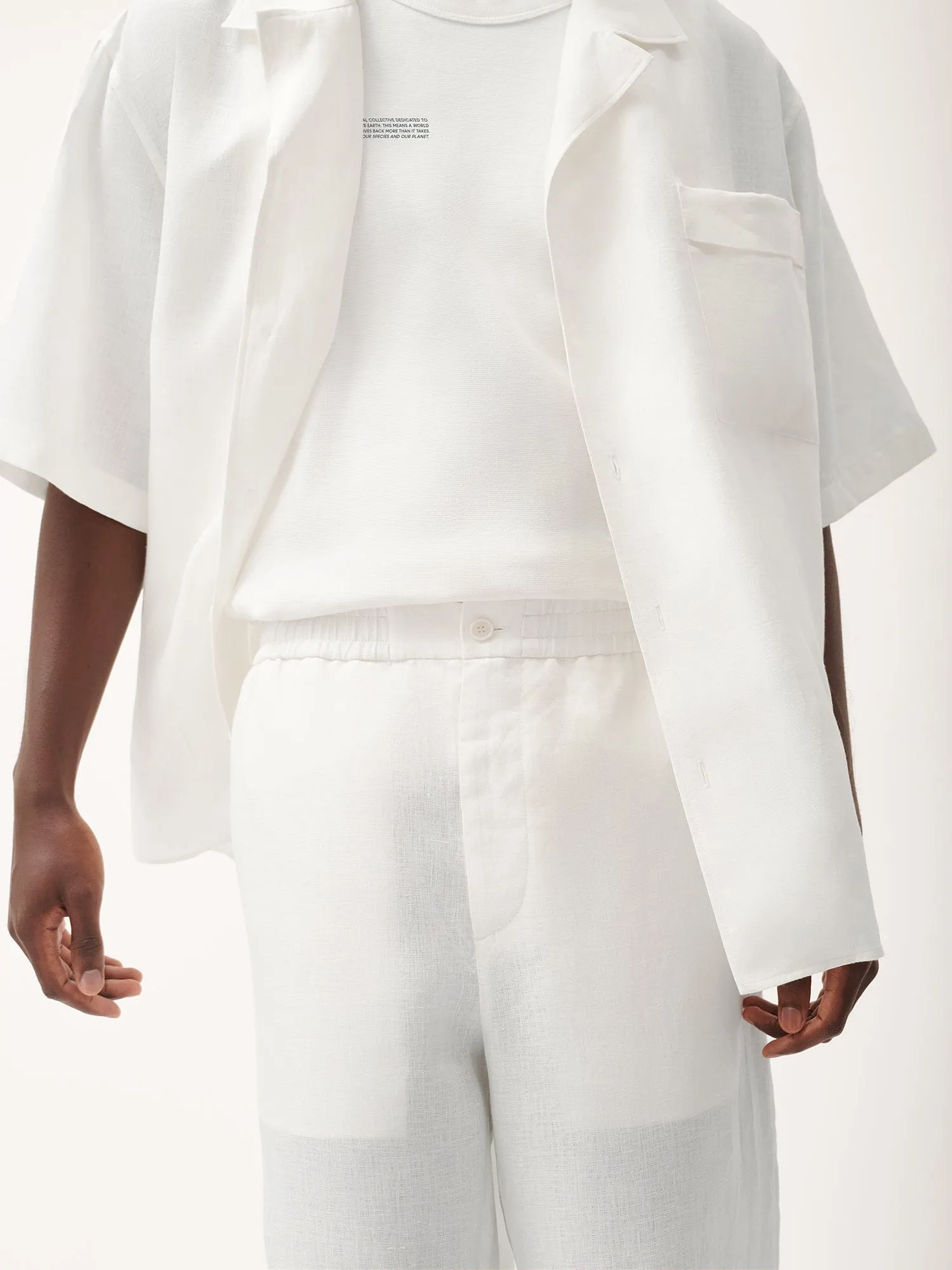 Mens Aloe Linen Trousers—off-white