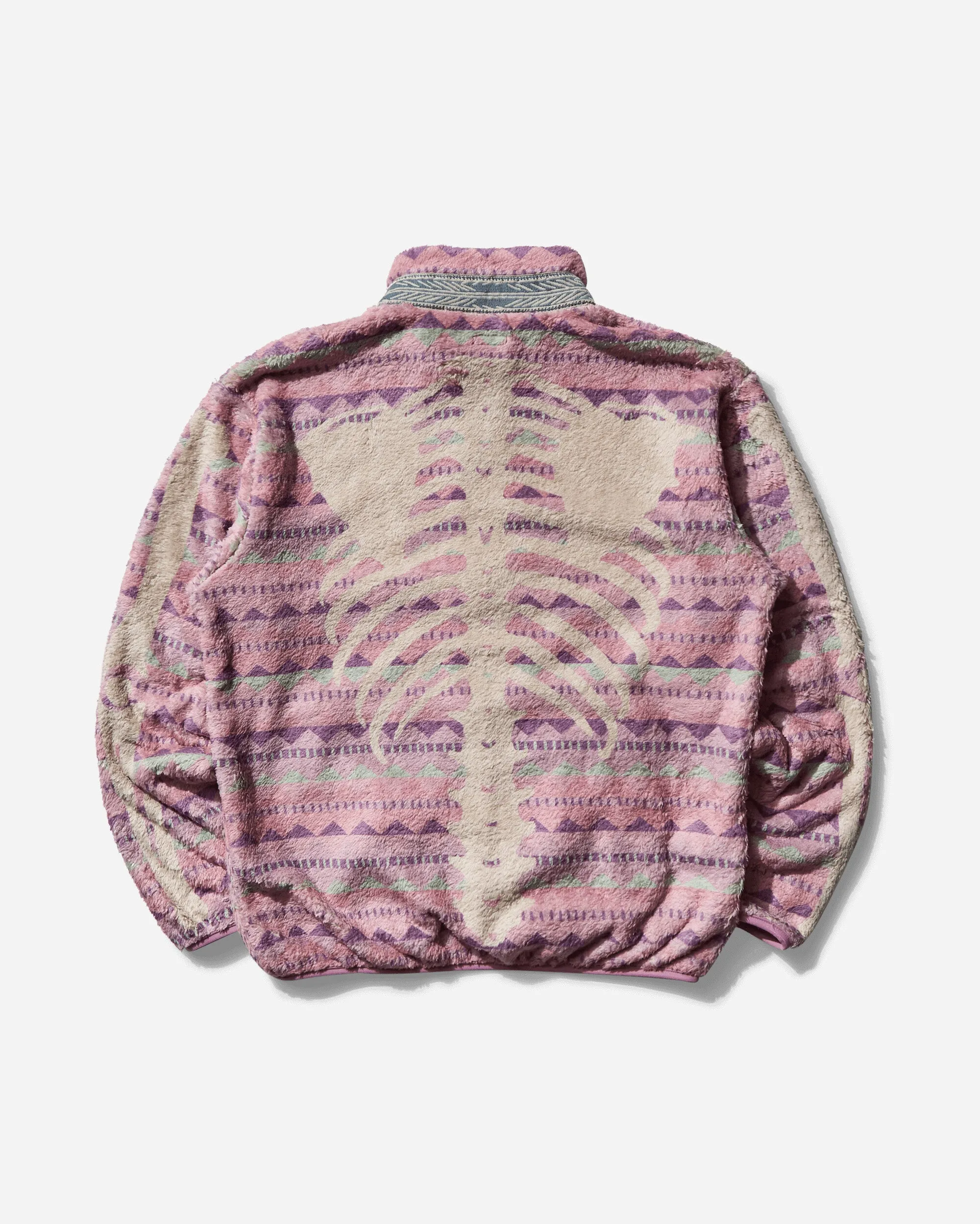 Men's Ashland Stripe & Bone Fleece Zip Jacket Pink