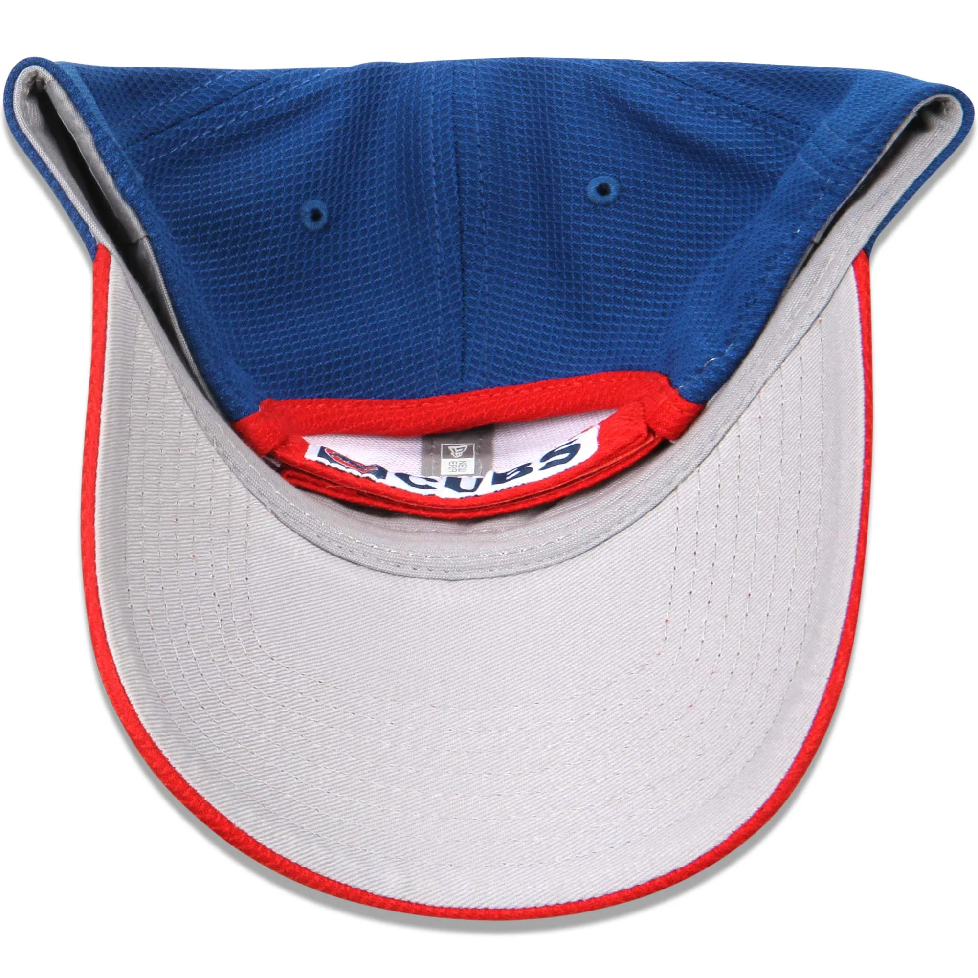 Men's Chicago Cubs New Era White/Red Perforated Block 9FORTY Adjustable Hat