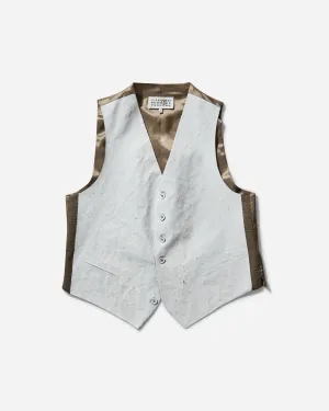Men's Half Painted Waistcoat White