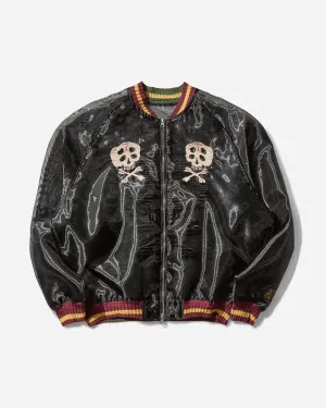Men's Sheer Pearl Souvenir Jacket (Rain Skull) Black