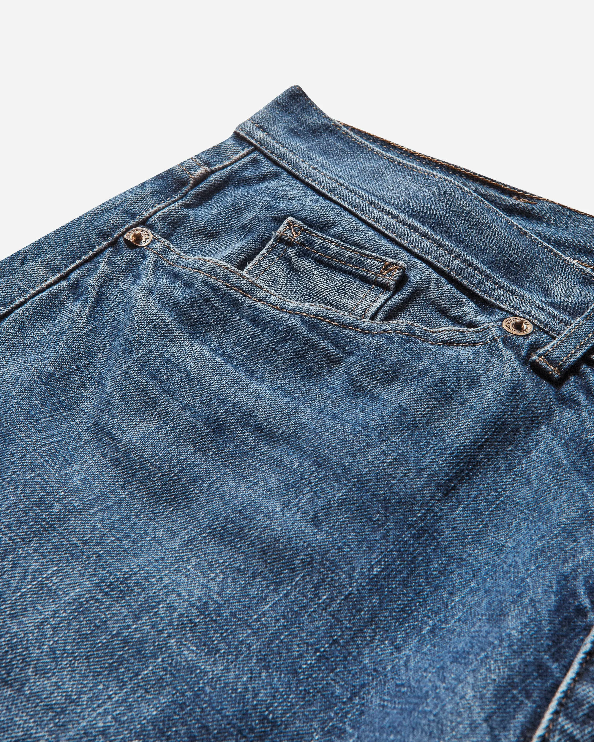 Men's Straight Logo Jeans Blue