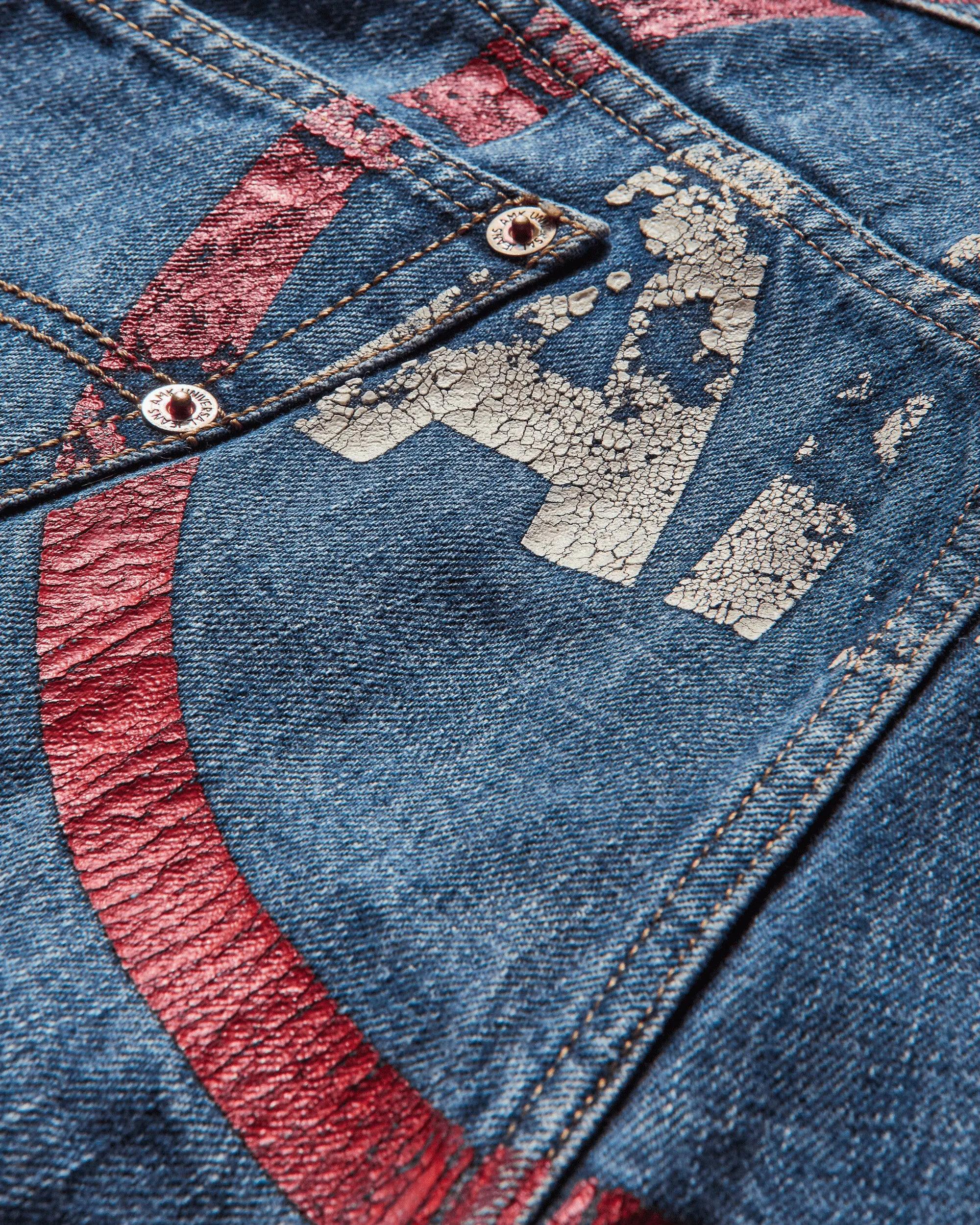 Men's Straight Logo Jeans Blue