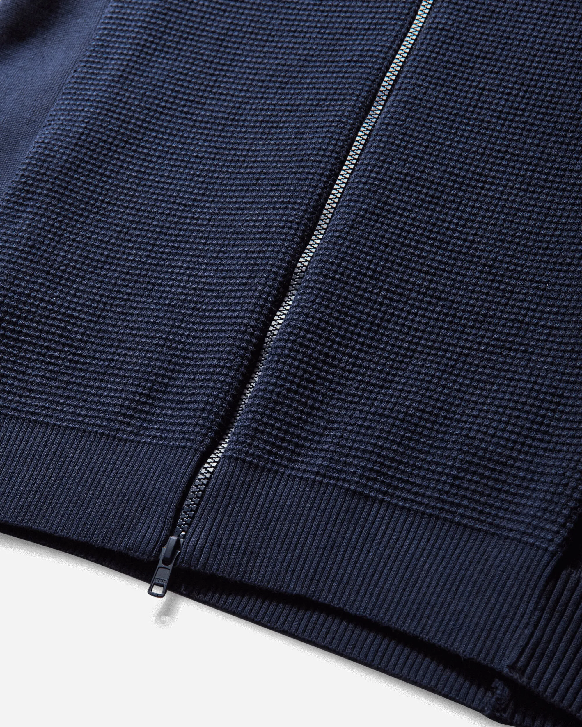 Men's Waffle Cotton Knit Hoodie Dark Navy