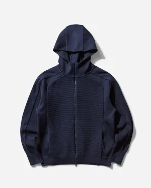 Men's Waffle Cotton Knit Hoodie Dark Navy