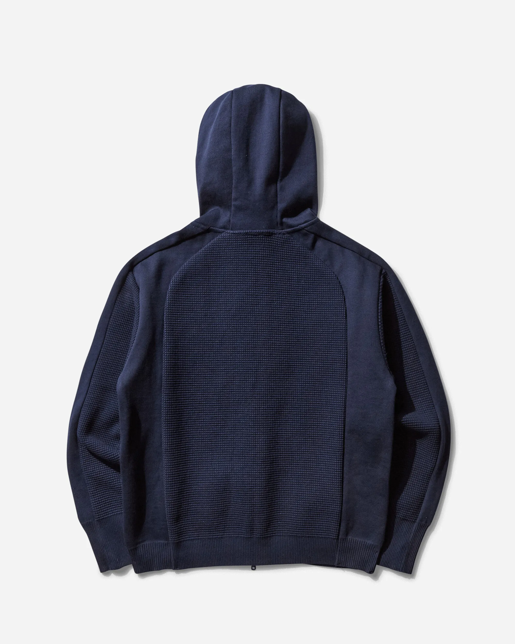 Men's Waffle Cotton Knit Hoodie Dark Navy
