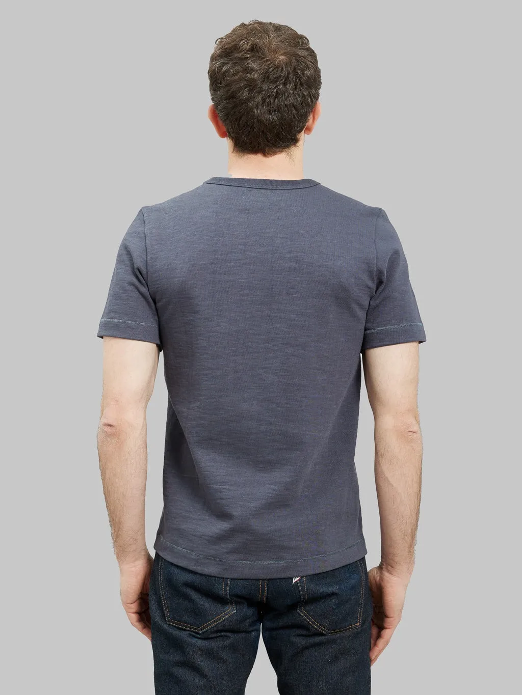 Merz b. Schwanen 2S14 Super Heavyweight 13.4oz Crewneck Loopwheeled Relaxed Fit T-Shirt Navy