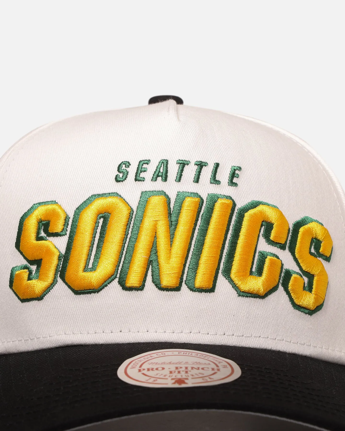 Mitchell & Ness Seattle SuperSonics 'Draft Day' Pro Pinch Snapback White/Black