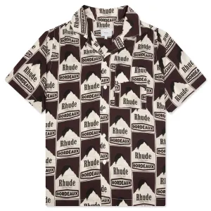 Moonlight Bordeaux Silk Shirt - Maroon/Off White