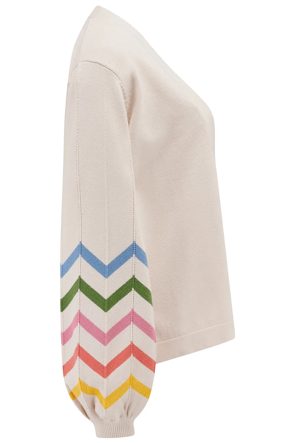 Nicki Cardigan - Off-White. Rainbow Icing