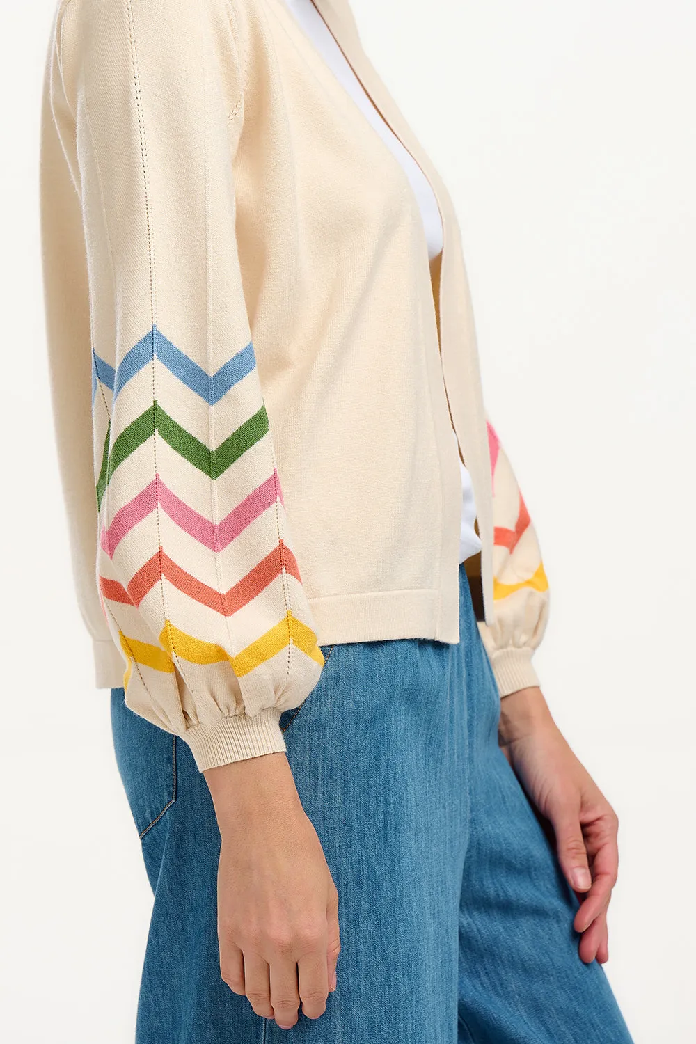 Nicki Cardigan - Off-White. Rainbow Icing