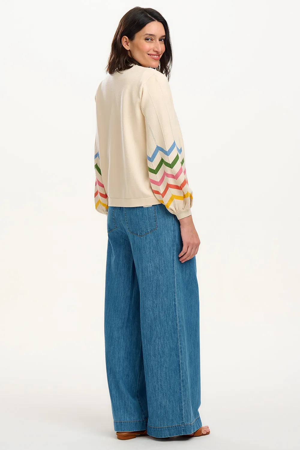 Nicki Cardigan - Off-White. Rainbow Icing