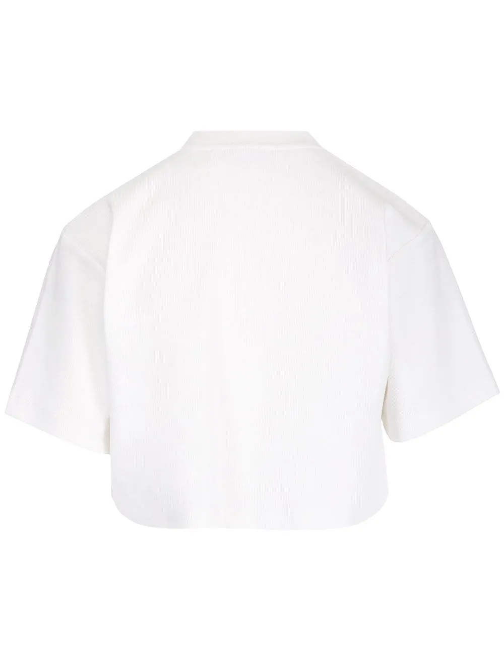 Off-White Off Logo Detailed Cropped T-Shirt