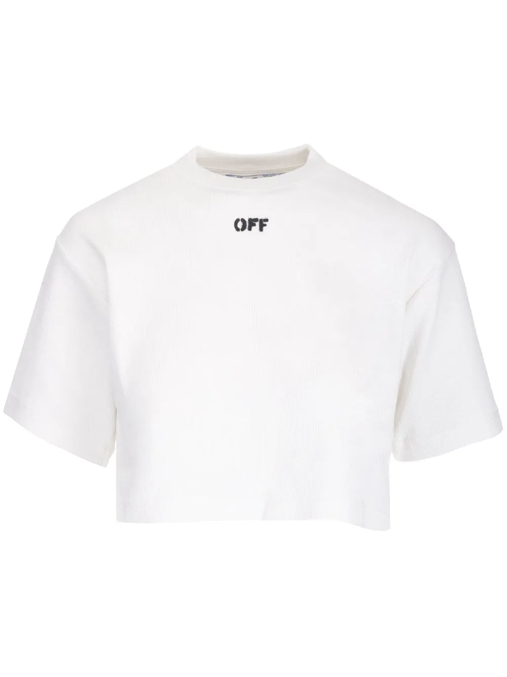 Off-White Off Logo Detailed Cropped T-Shirt