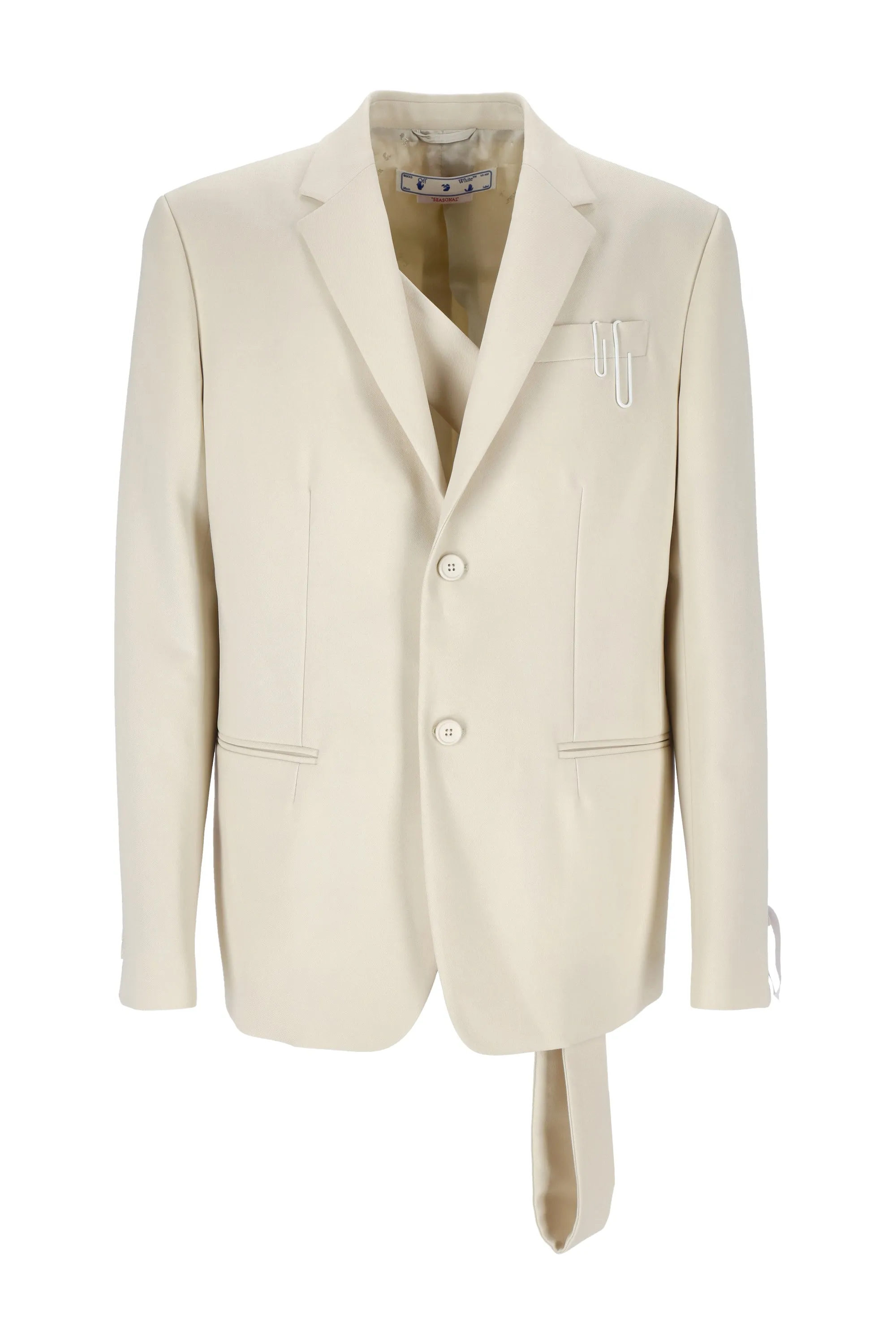 Off-White Strap-Detailed Long-Sleeved Blazer