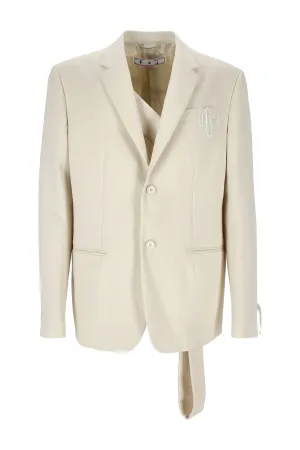Off-White Strap-Detailed Long-Sleeved Blazer