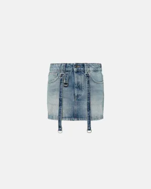 Off White Women Cargo Mini Skirt Vintage Blue No Color
