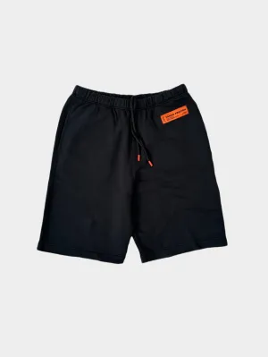 Pantaloncini Logo Patch In Cotone Nero