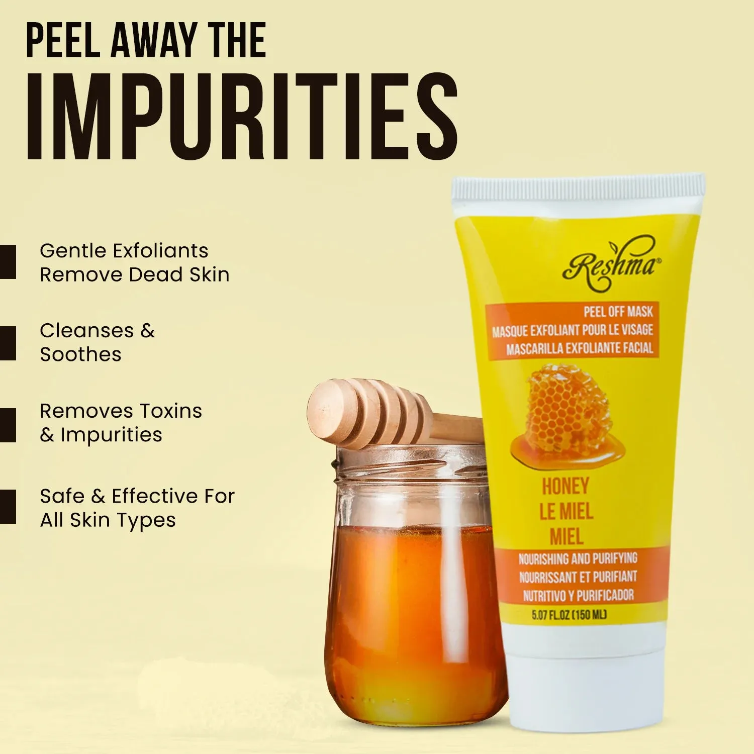 Reshma Nourishing & Purifying Peel Off Mask- Honey. 5.07 oz