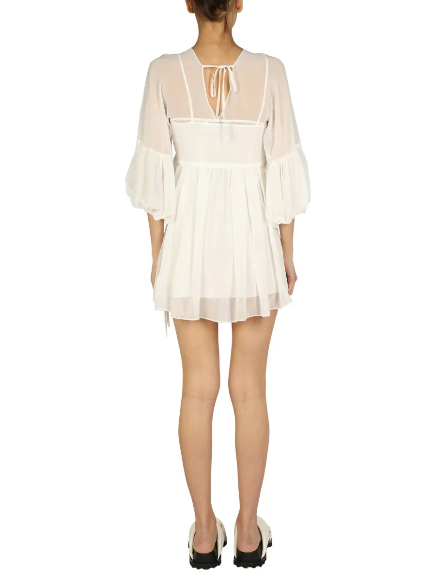 Self-Portrait Lace Detailed Mini Dress