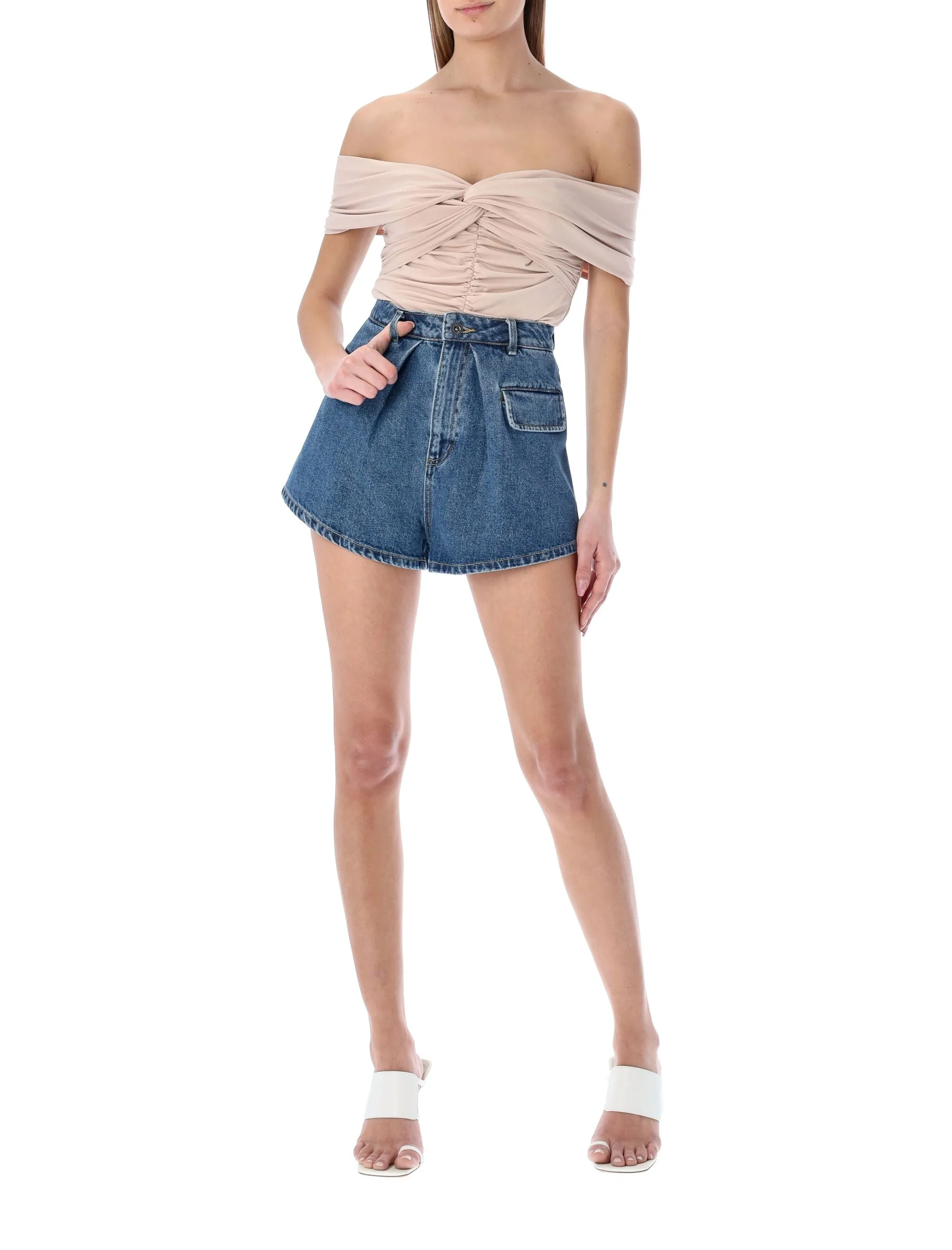 Self-Portrait Off Shoulder Knot Detailed Draped Top