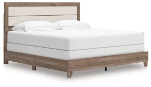 Sharnari Warm Gray King Panel Bed