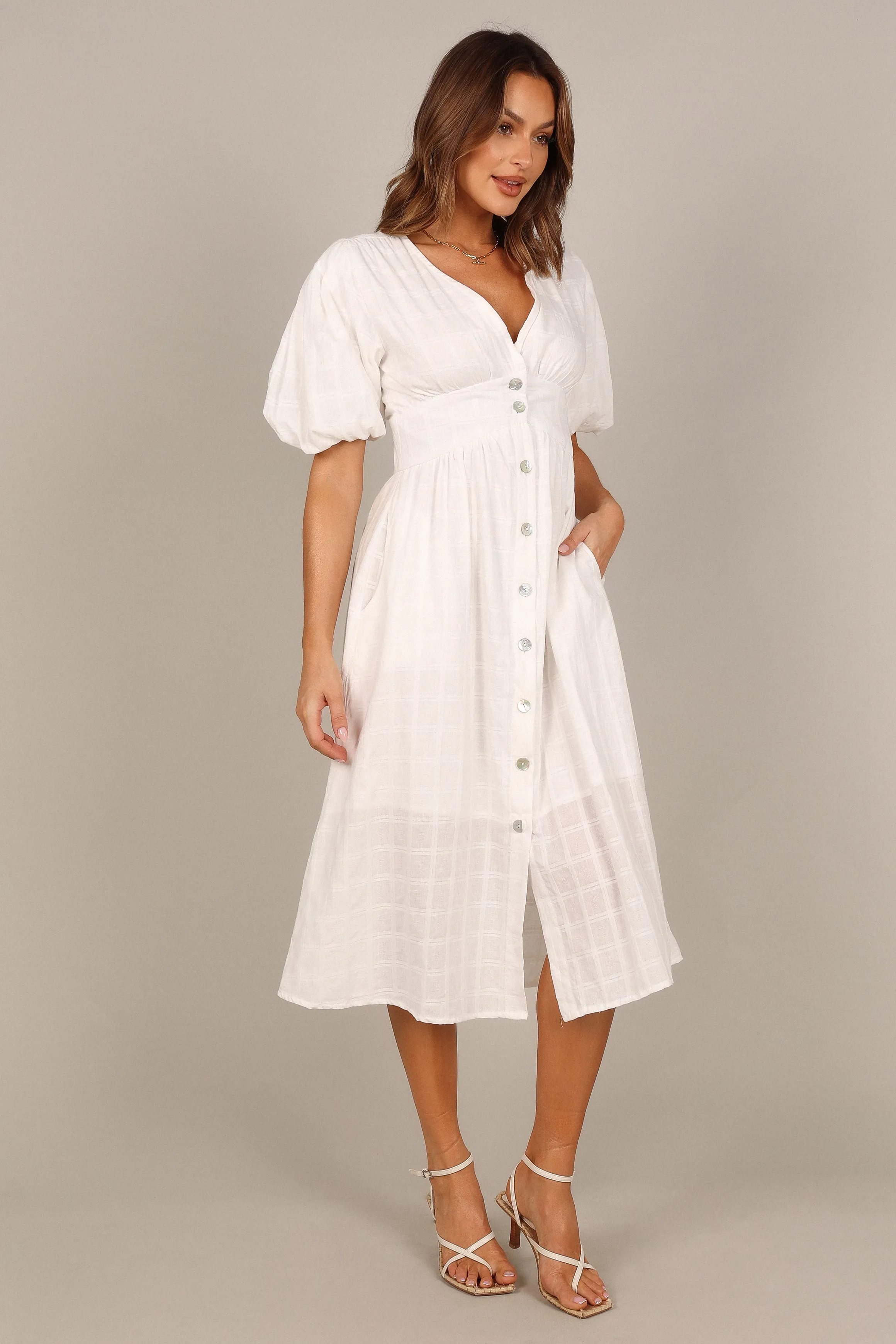 Shelley Midi Dress - White