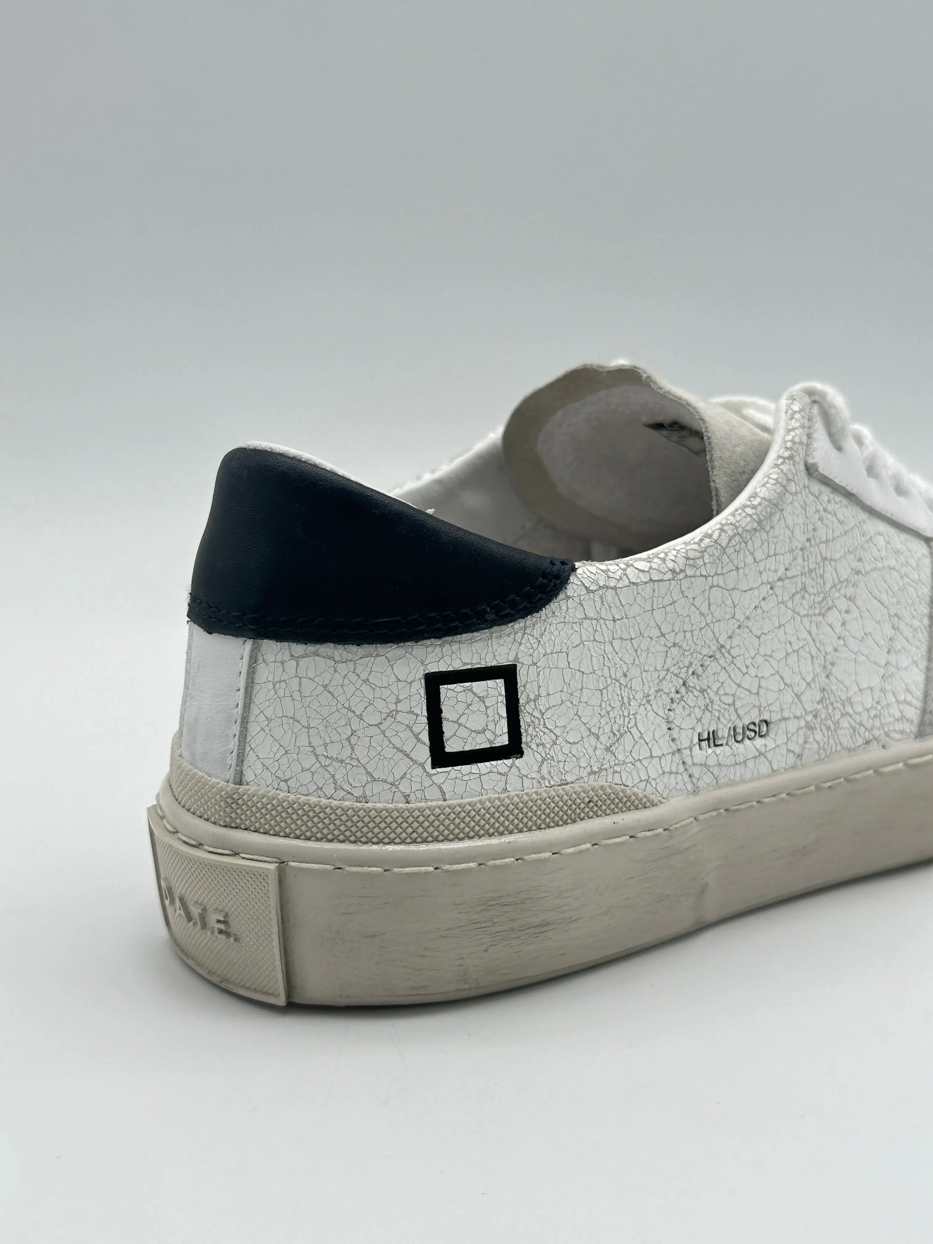 Sneakers Hill Low Used White Blue In Pelle Vintage