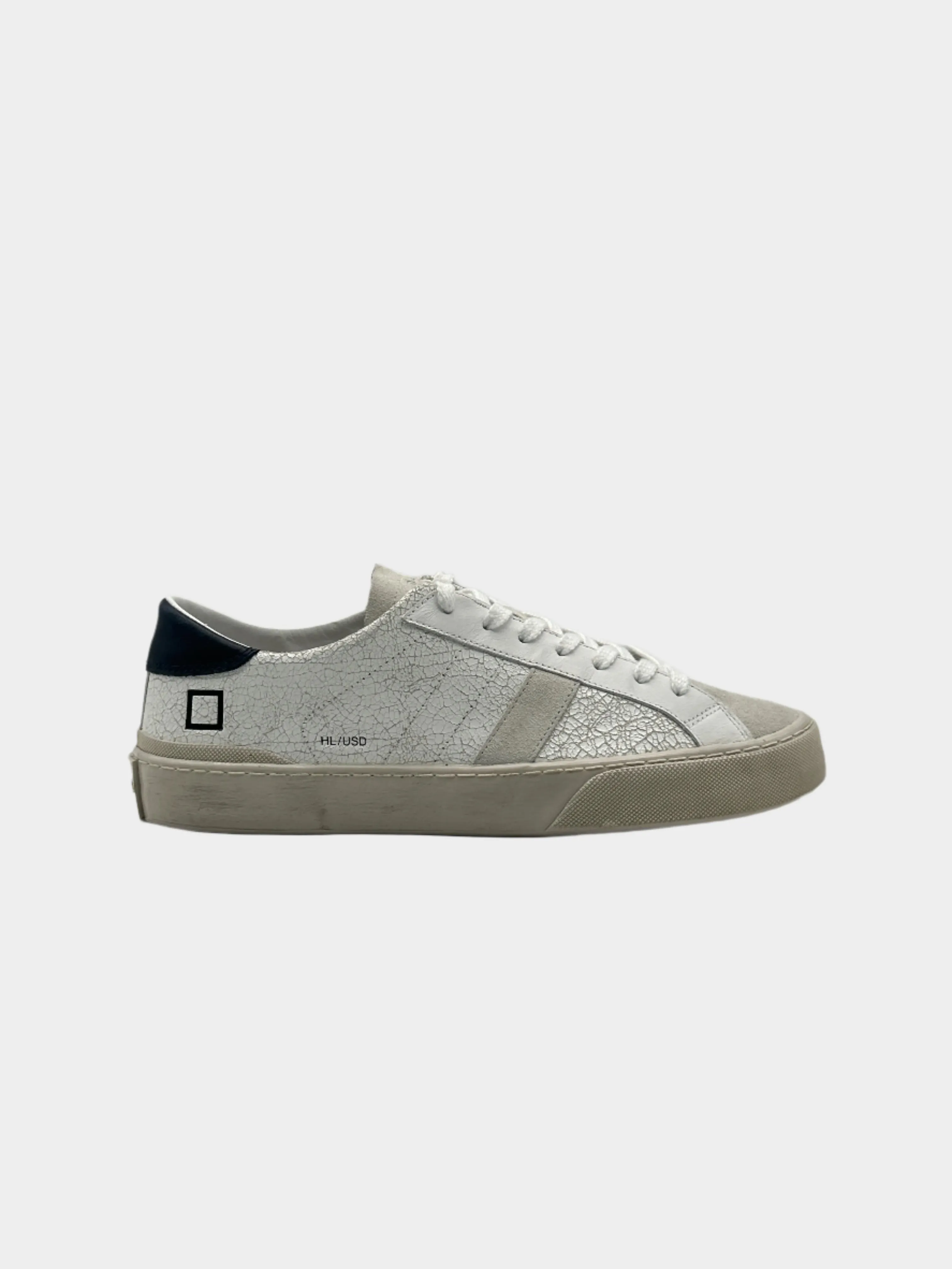 Sneakers Hill Low Used White Blue In Pelle Vintage