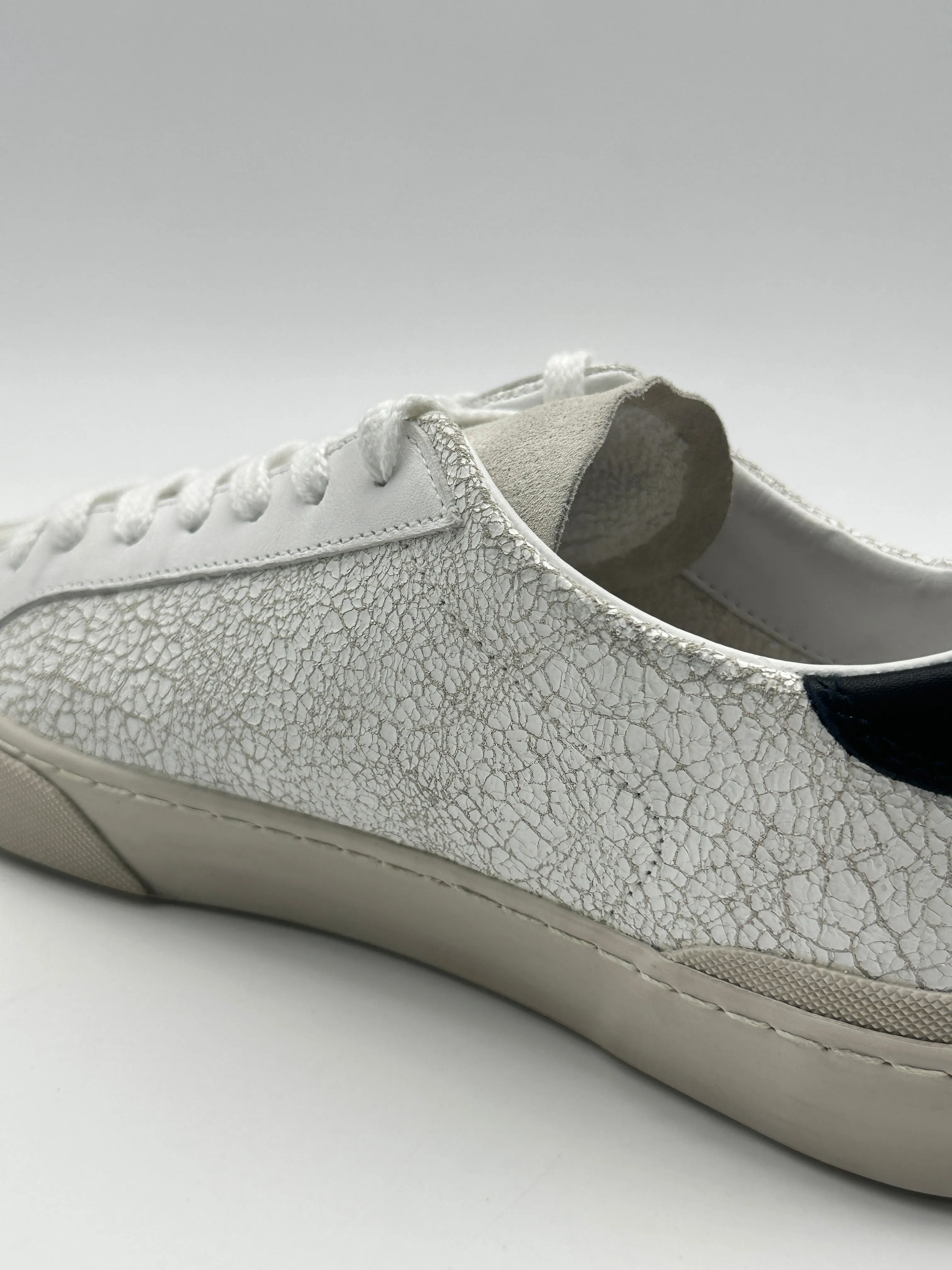 Sneakers Hill Low Used White Blue In Pelle Vintage
