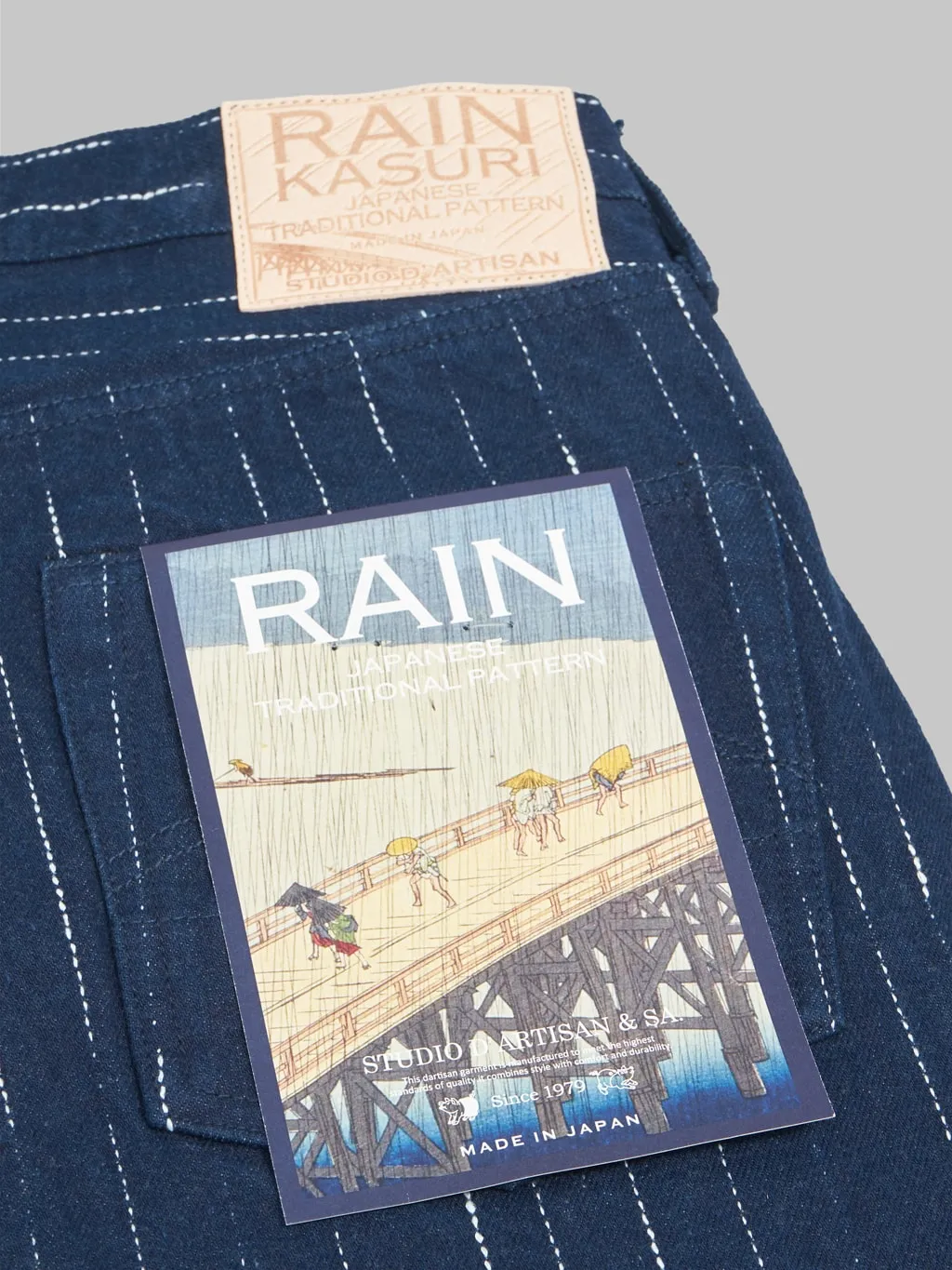 Studio D'artisan D1885 14oz Rain Kasuri Tapered Jeans