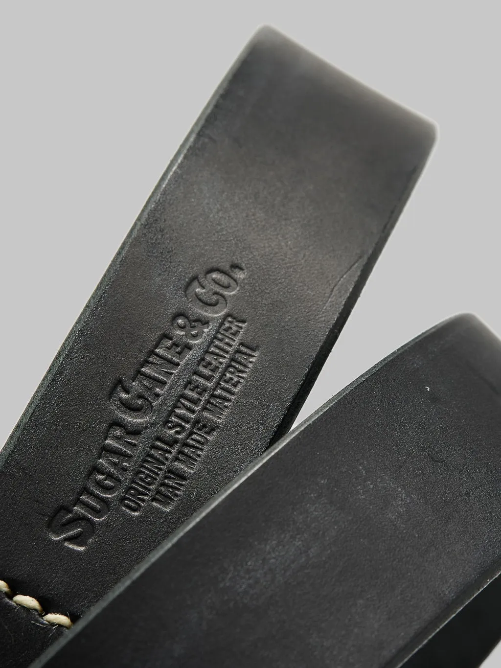 Sugar Cane Cowhide Leather Garrison Belt Black