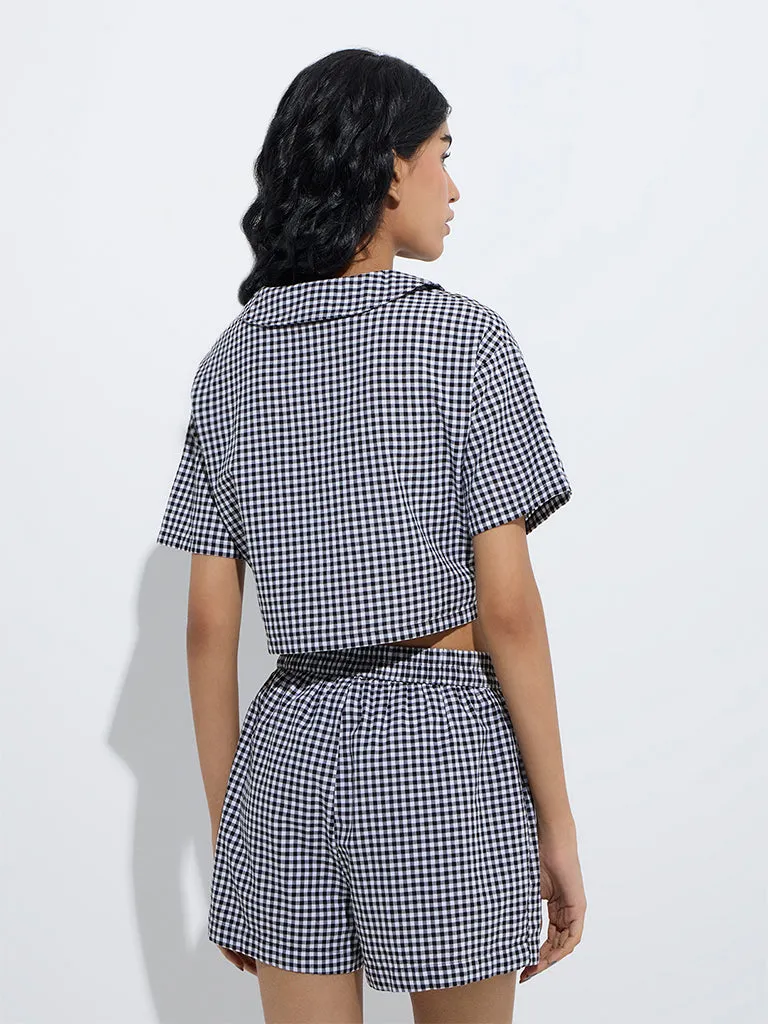 Superstar Black Gingham Checkered Cotton Shirt