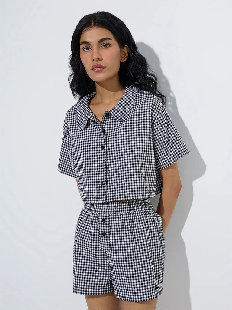 Superstar Black Gingham Checkered Cotton Shirt