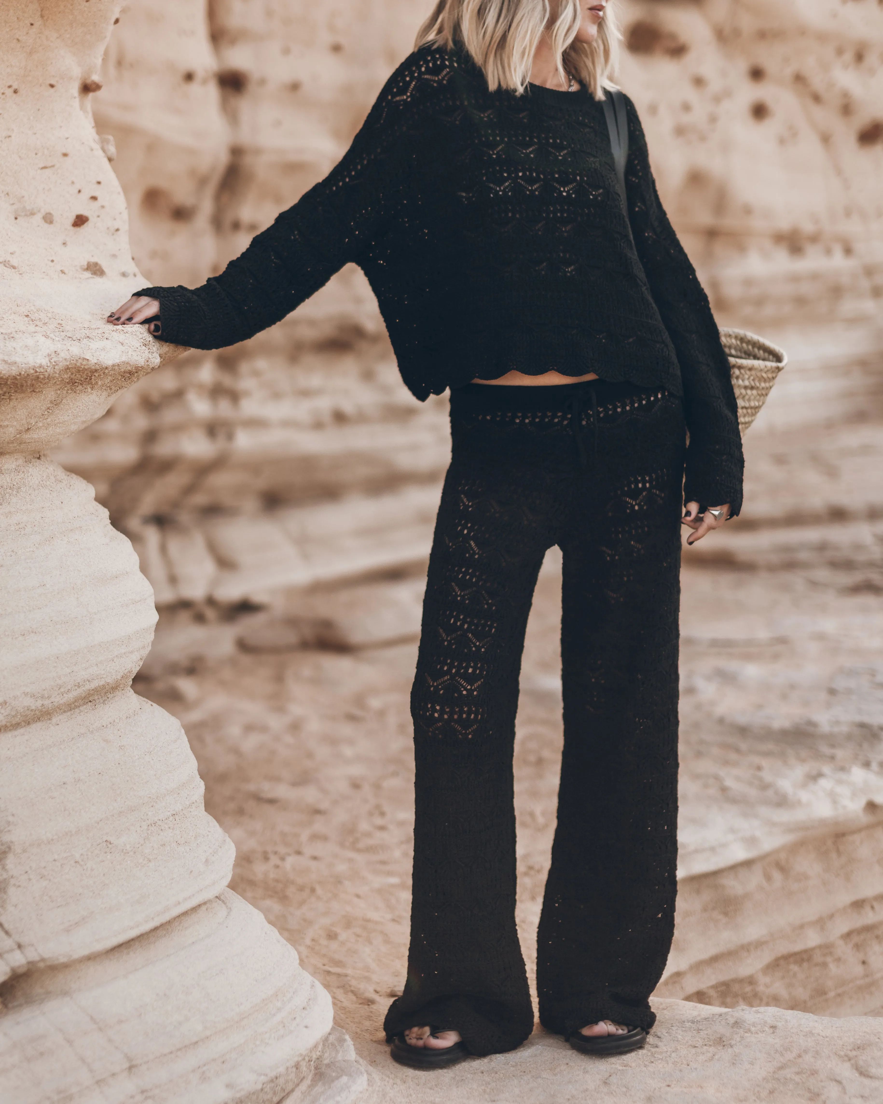 The Black Crochet Pants
