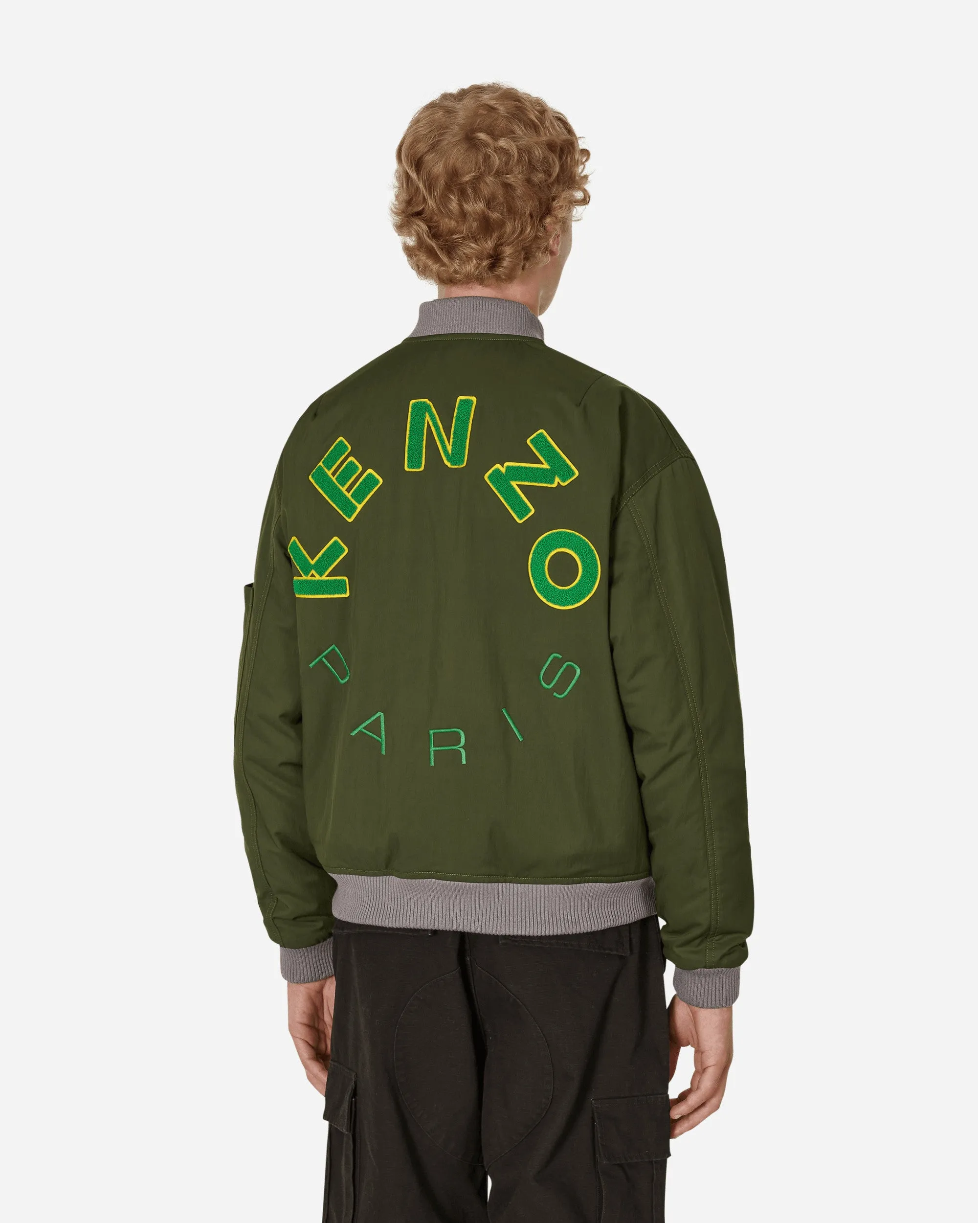 Varsity Bomber Jacket Green