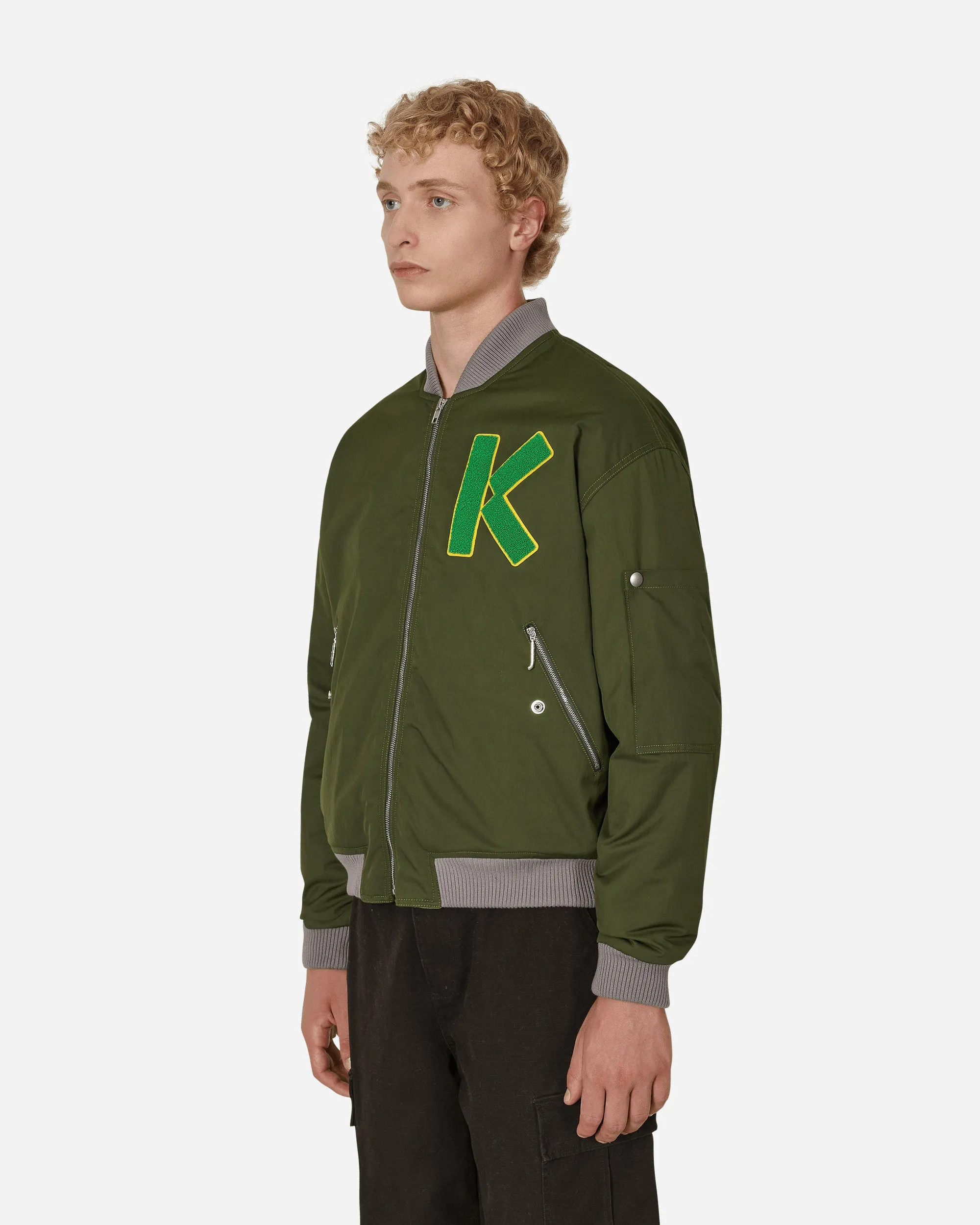 Varsity Bomber Jacket Green