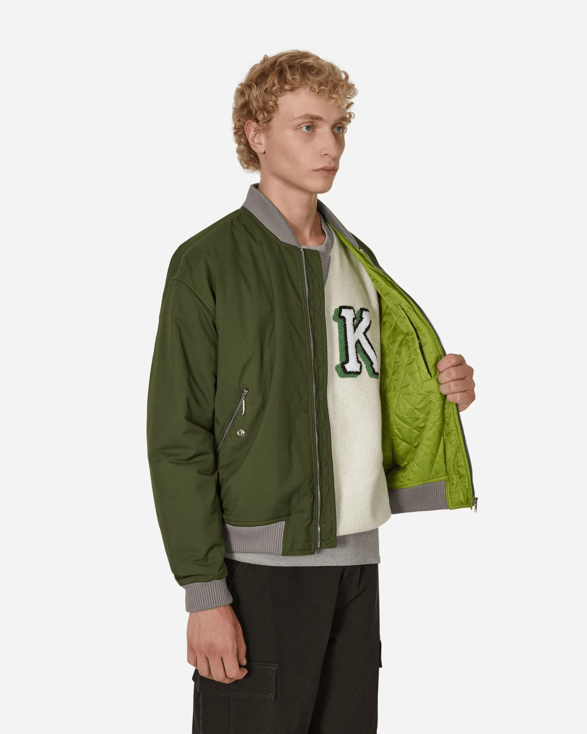 Varsity Bomber Jacket Green