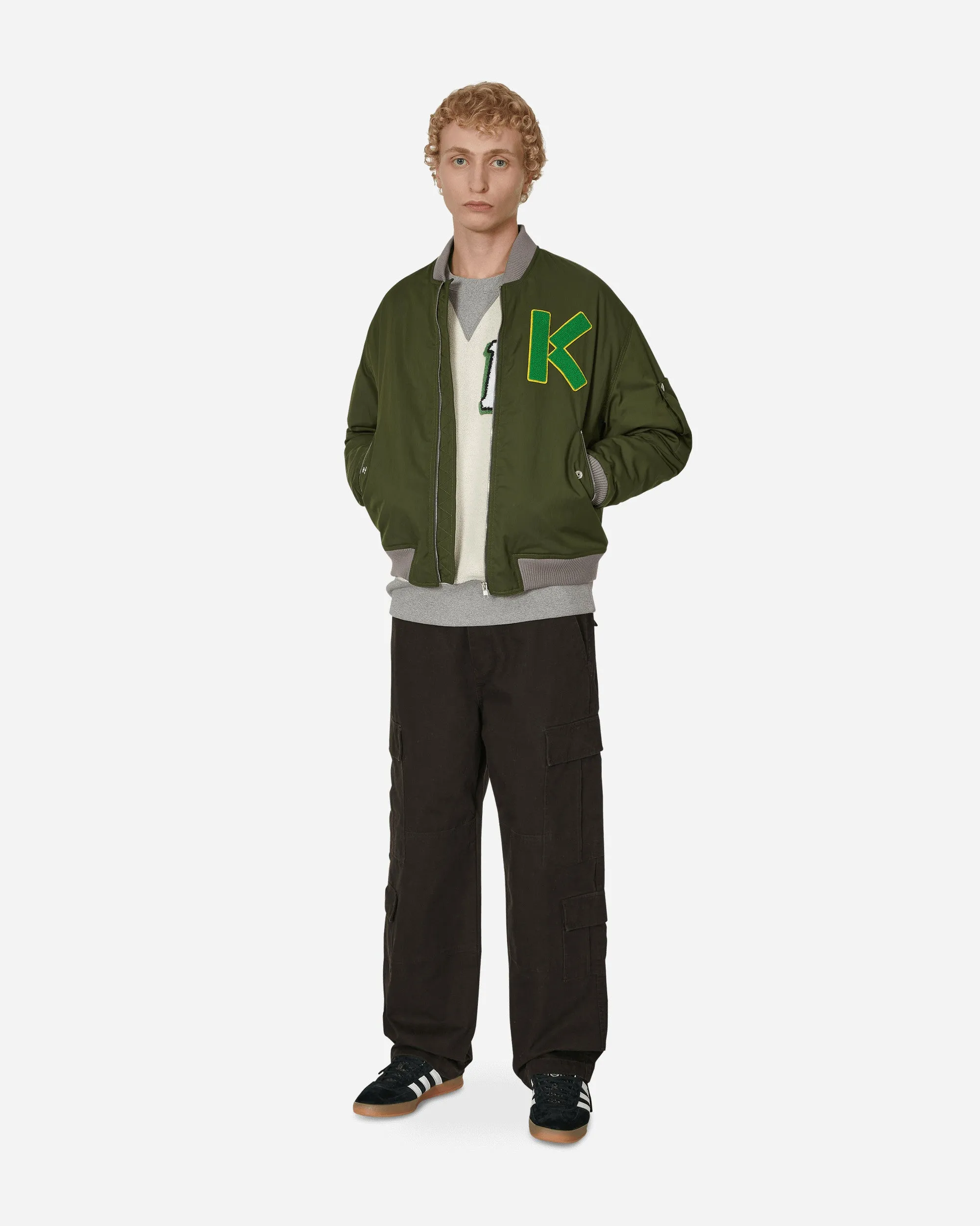 Varsity Bomber Jacket Green