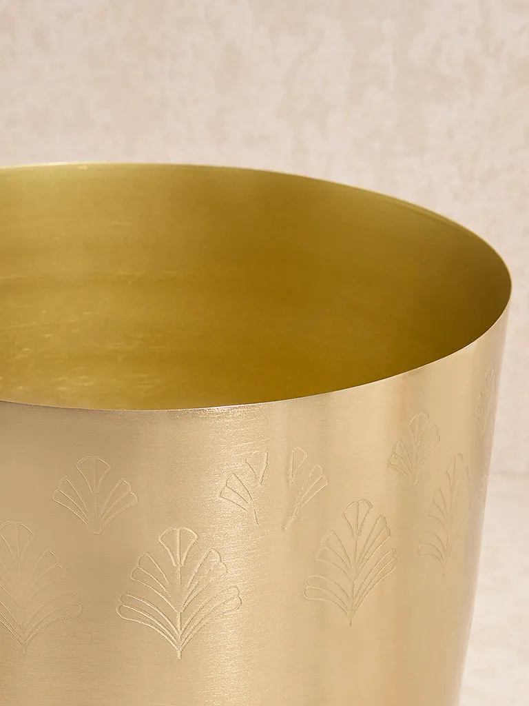 Westside Home Gold Ginkgo Etched Planter