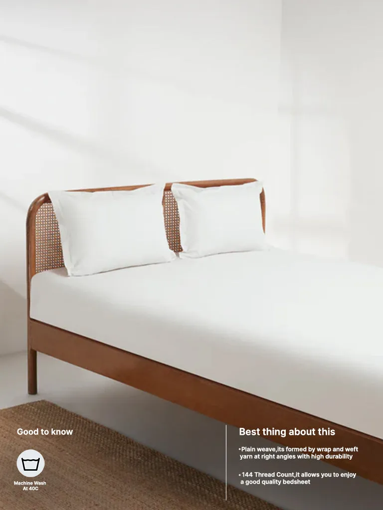 Westside Home White King Bedsheet Flat and Pillowcase Set