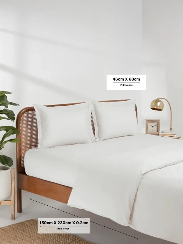Westside Home White King Bedsheet Flat and Pillowcase Set