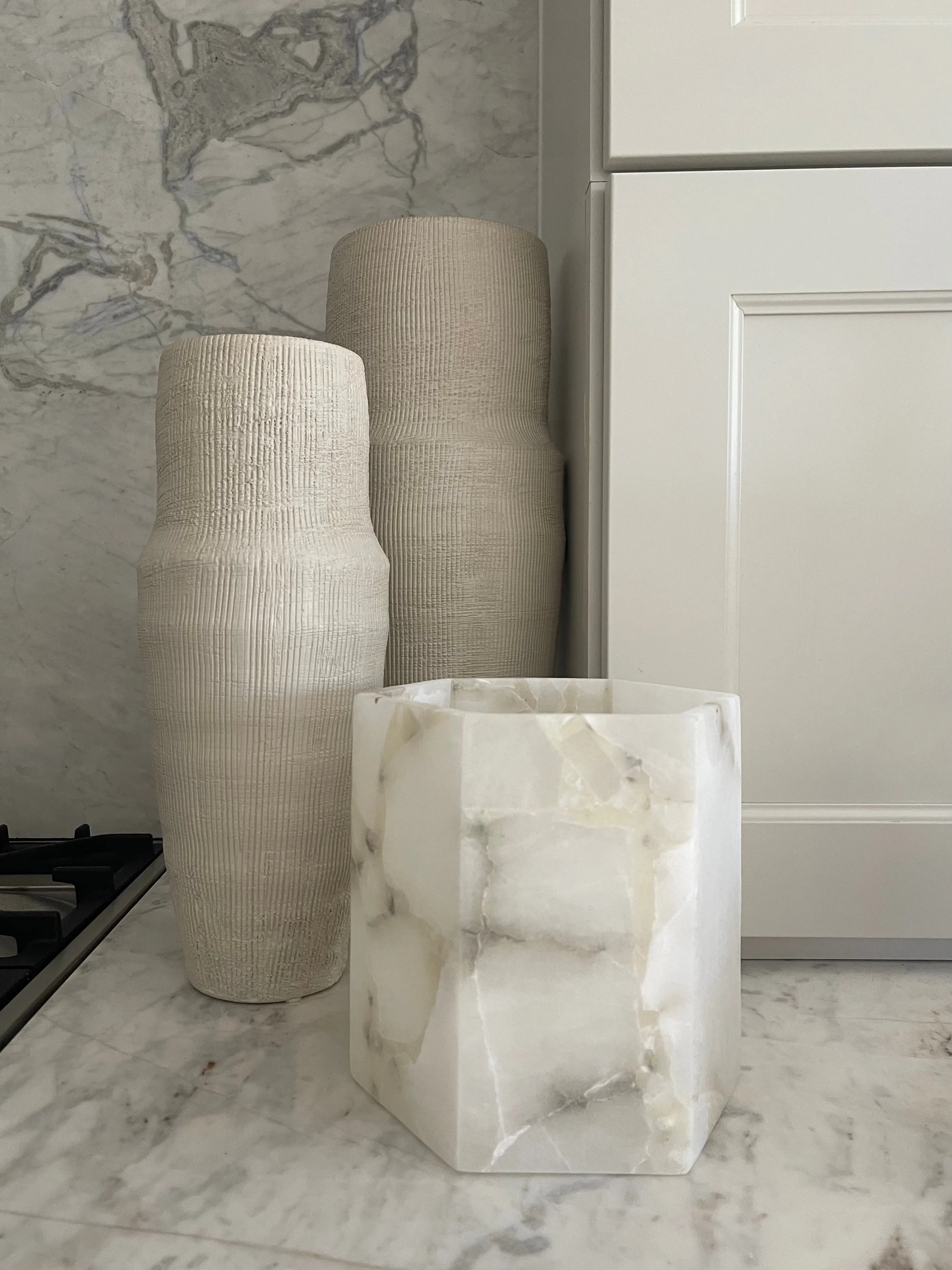 WHITE ALABASTER VASE