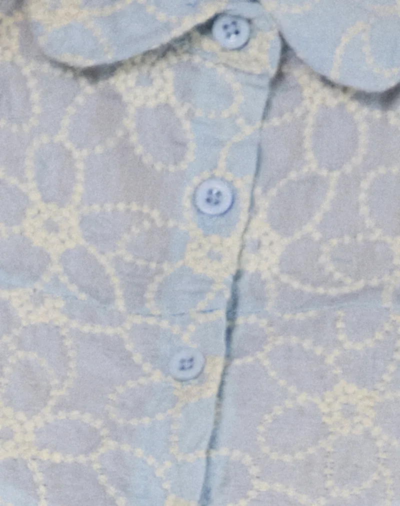 Winaya Blouse in Broderie Ice Blue